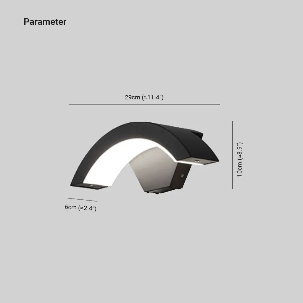 Outdoor Arc Wall Light with Motion Sensor Option, IP65