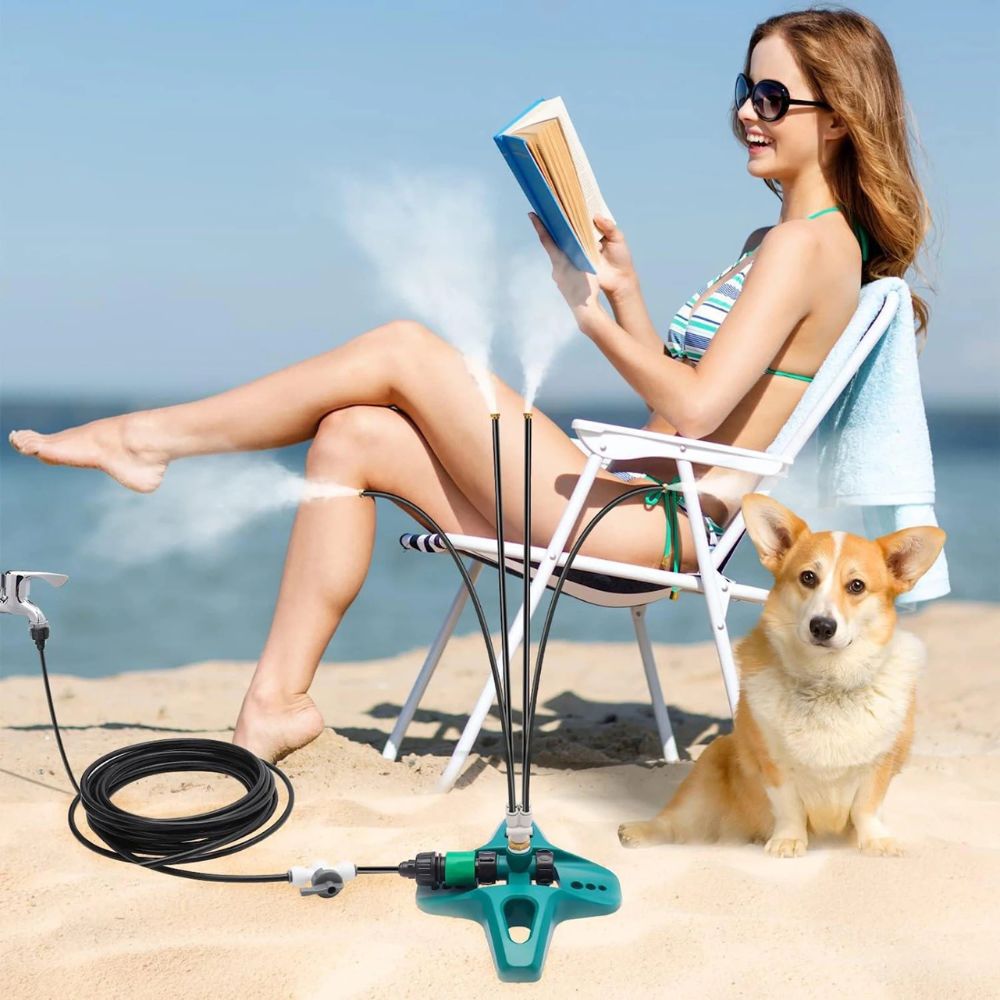 Standing Garden Misting Sprinkler with Adjustable Nozzles