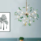 Agate Slice Chandelier with Botanical Branch Frame, G4 LED
