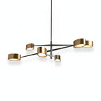 Art Deco 6-Light Chandelier with Adjustable Swivel Arms