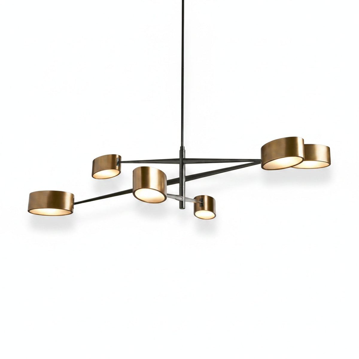 Art Deco 6-Light Chandelier with Adjustable Swivel Arms