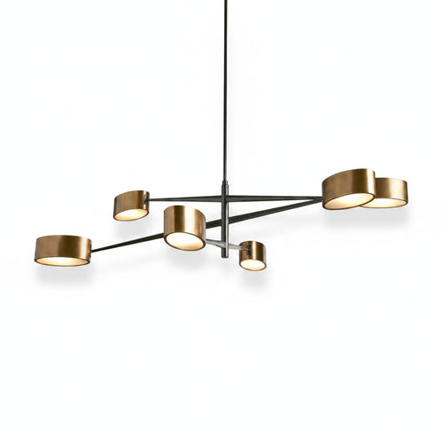 Art Deco 6-Light Chandelier with Adjustable Swivel Arms