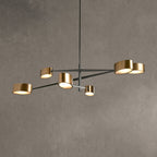 Art Deco 6-Light Chandelier with Adjustable Swivel Arms