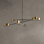 Art Deco 6-Light Chandelier with Adjustable Swivel Arms