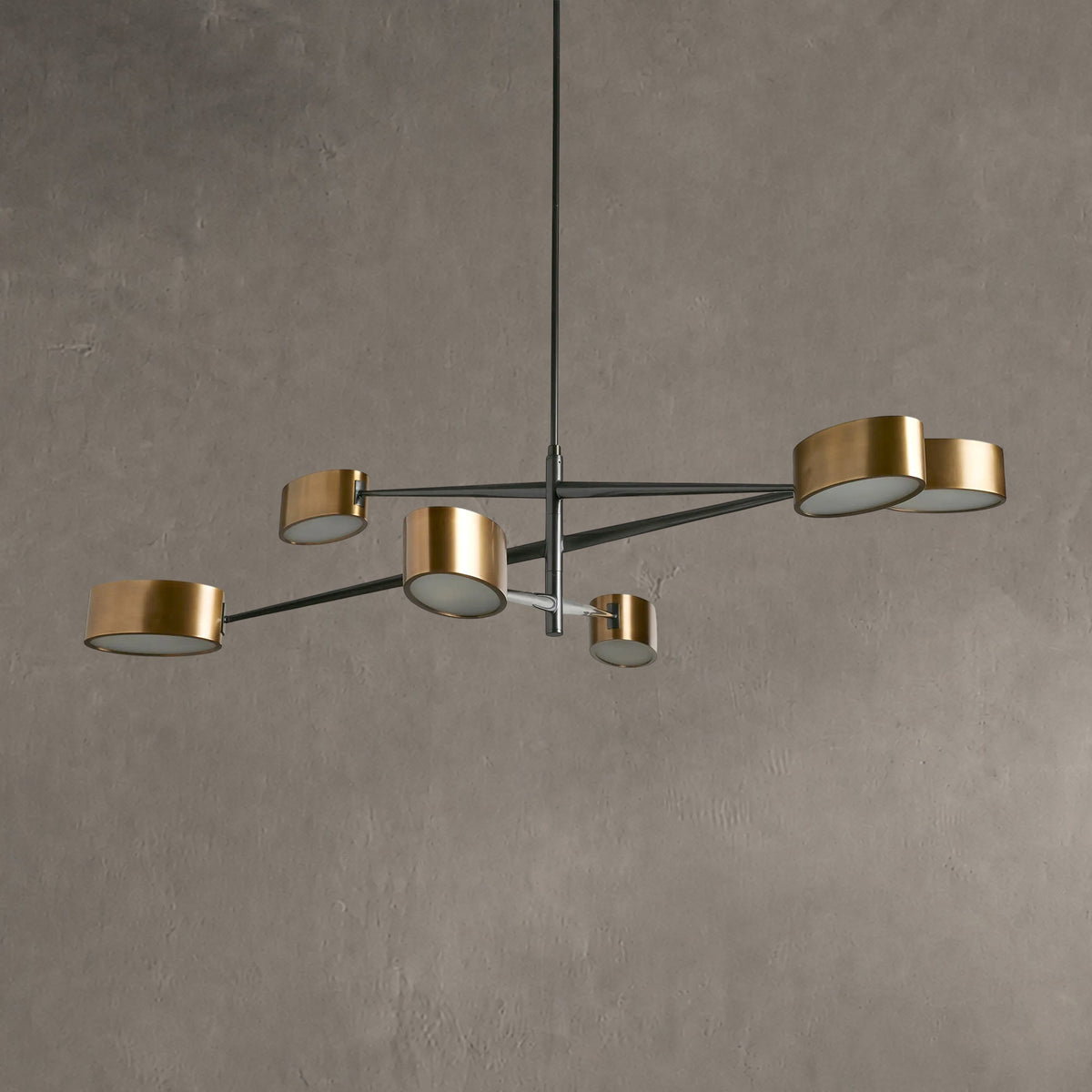 Art Deco 6-Light Chandelier with Adjustable Swivel Arms