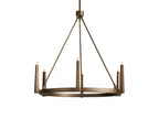 Industrial Ring Chandelier in Sand Cast Brass, 6 or 8 Lights