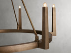 Industrial Ring Chandelier in Sand Cast Brass, 6 or 8 Lights