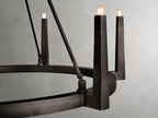 Industrial Ring Chandelier in Sand Cast Brass, 6 or 8 Lights