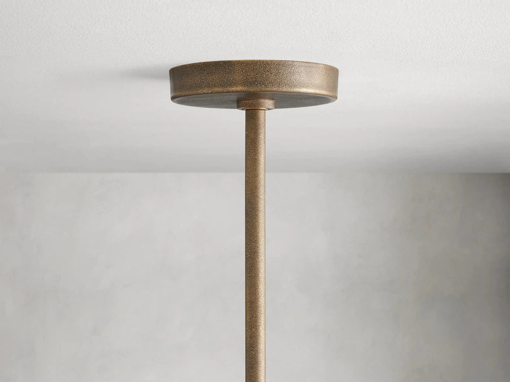 Industrial Ring Chandelier in Sand Cast Brass, 6 or 8 Lights