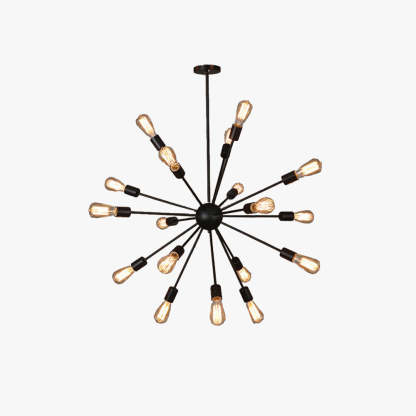 Industrial Sputnik Chandelier with 12 to 20 Arms, Adjustable Drop