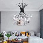 Dandelion Crystal Chandelier with Branching Metal Arms